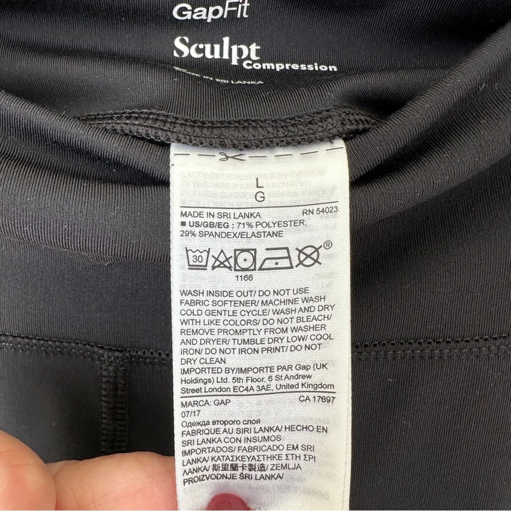 GAP Fit Sculpt Compression Moto Leggings Black Size Large